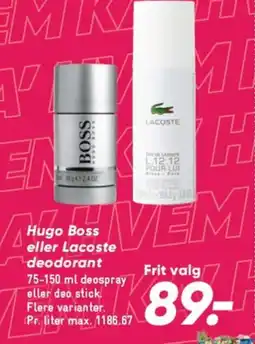 Bilka Hugo Boss eller Lacoste deodorant tilbud