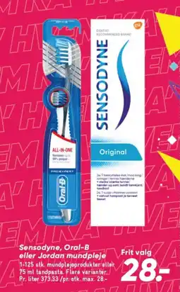 Bilka Sensodyne, O eller Jordan mundpleje tilbud