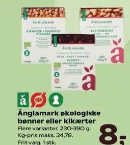 SuperBrugsen Änglamark økologiske bønner eller kikærter tilbud