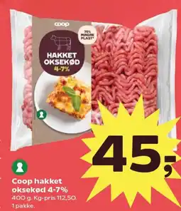 SuperBrugsen Coop hakket oksekød 4-7% tilbud