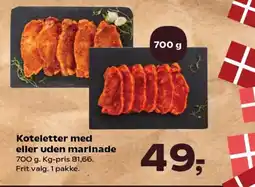SuperBrugsen Koteletter med eller uden marinade tilbud