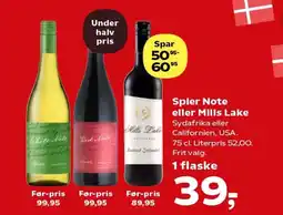 SuperBrugsen Spler Note eller Mills Lake tilbud