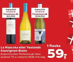 SuperBrugsen La Mascota eller Yealands Sauvignon Blanc tilbud