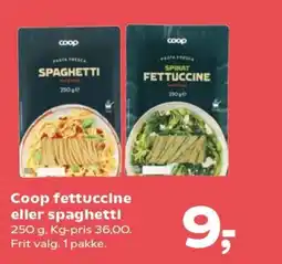 SuperBrugsen Coop fettuccine eller spaghetti tilbud