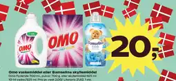 SuperBrugsen Omo vaskemiddel eller Bamseline skyllemiddel Omo flydende 700 ml., pulver 700 g. eller skyllemiddel tilbud