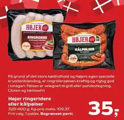 SuperBrugsen Højer ringeridere eller kålpølser tilbud