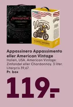 SPAR Appassinero Appassimento eller American Vintage tilbud