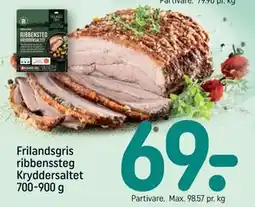 REMA 1000 Frilandsgris ribbenssteg Kryddersaltet 700-900 g tilbud