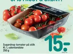 REMA 1000 Sugardrop tomater på stilk Kl. I, udenlandske 250 g tilbud