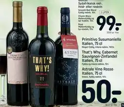 REMA 1000 That’s Why, Cabernet Sauvignon-Zinfandel Italien, 75 cl tilbud