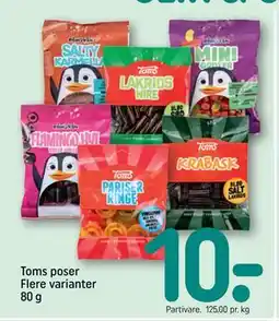 REMA 1000 Toms poser Flere varianter 80 g tilbud