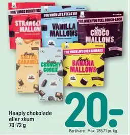REMA 1000 Heaply chokolade eller skum 70-72 g tilbud