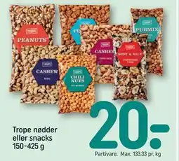 REMA 1000 Trope nødder eller snacks 150-425 g tilbud