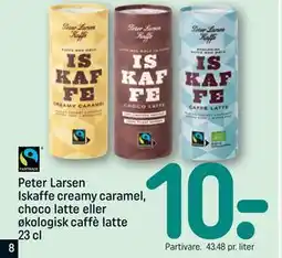 REMA 1000 Peter Larsen Iskaffe creamy caramel, choco latte eller økologisk caffè latte 23 cl tilbud