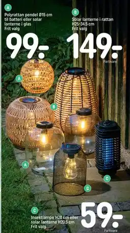 REMA 1000 Insektlampe H28 cm eller solar lanterne H20.5 cm Frit valg tilbud