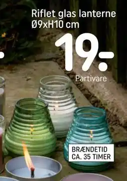 REMA 1000 Riflet glas lanterne Ø9xH10 cm tilbud