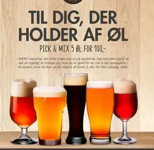 MENY TIL DIG, DER HOLDER AF ØL tilbud