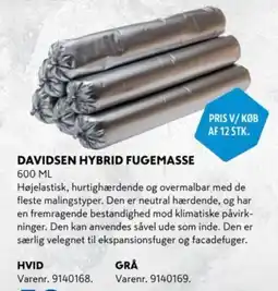 Davidsen DAVIDSEN HYBRID FUGEMASSE 600 ML tilbud