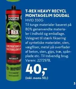 Davidsen T-rex heavy recycl montagelim soudal hvid tilbud