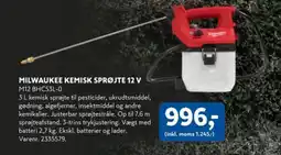 Davidsen MILWAUKEE KEMISK SPRØJTE 12 V M12 BHCS3L-0 tilbud