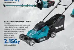 Davidsen MAKITA PLÆNEKLIPPER 2 X 18 V DLM432Z tilbud