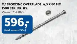 Davidsen M/ EPOXZINC OVERFLADE. 4,3 X 60 MM. 1500 STK. PR. KS. Varenr. 2343029. tilbud