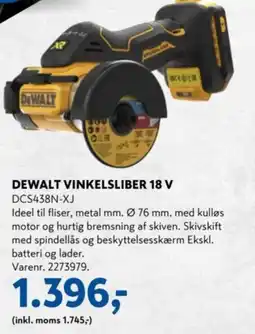 Davidsen DEWALT VINKELSLIBER 18 V DCS438N-XJ tilbud