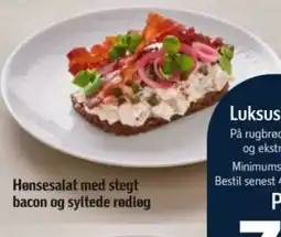 Føtex Hønsesalat med stegt bacon og syltede rødløg tilbud