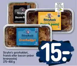 REMA 1000 STRYHN'S grovhakket, fransk eller bacon-peber leverpostej tilbud