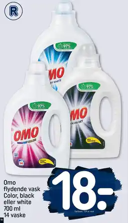 REMA 1000 OMO flydende vask color, black eller white tilbud
