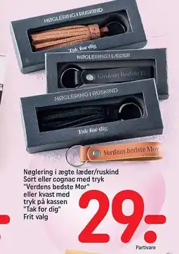REMA 1000 Nøglering i ægte læder tilbud