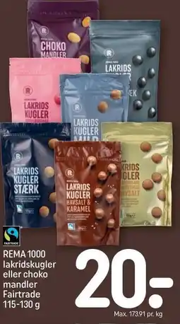 REMA 1000 Lakridskugler eller choko mandler tilbud