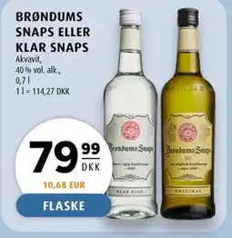 Scandinavian Park BRØNDUMS SNAPS ELLER KLAR SNAPS tilbud