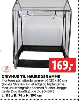 jem & fix Drivhus til højbedsramme tilbud