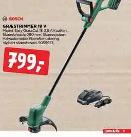 jem & fix BOSCH Græstrimmer 18 v tilbud