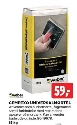 jem & fix Cempexo Universalmørtel tilbud