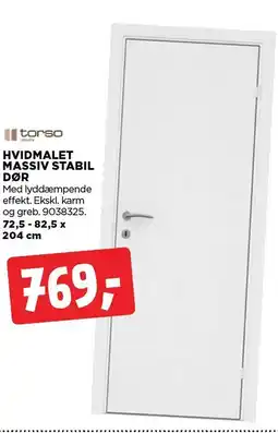 jem & fix Hvidmalet massiv stabil dør tilbud