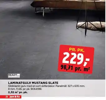 jem & fix Laminatgulv Mustang slate tilbud