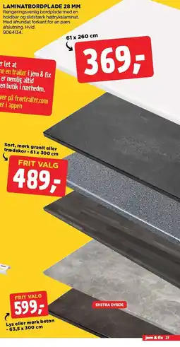 jem & fix Laminatbordplade tilbud