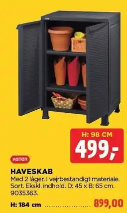 jem & fix HAVESKAB H: 98 CM ELLER H: 184 CM tilbud