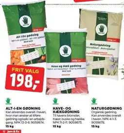 jem & fix ALI-IEN GØDNING, HAVE- OG HÆKGØDNING ELLER NATURGØDNING tilbud