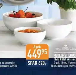 Imerco Hvid rifflet skålsæt tilbud