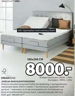 JYSK DREAMZONE® Joselva GE 40 ELevationsseng tilbud