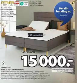 JYSK DREAMZONE® KUPELVA GE50 ELEVATIONSSENG tilbud