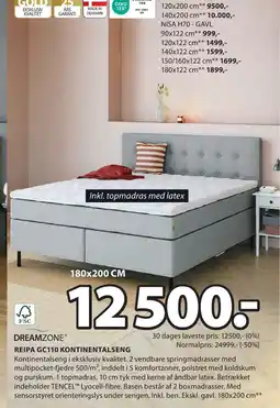 JYSK DREAMZONE® REIPA GC110 KONTINENTALSENG tilbud