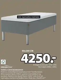 JYSK DREAMZONE® HORSLA GB30 BOXMADRAS tilbud