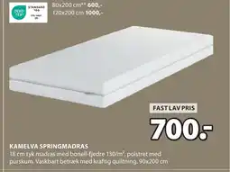 JYSK KAMELVA SPRINGMADRAS tilbud