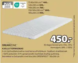 JYSK DREAMZONE® KJELLA TOPMADRAS tilbud