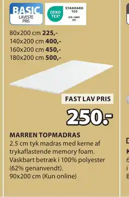 JYSK MARREN TOPMADRAS tilbud