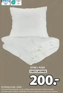 JYSK KVITEGGA DYNE + PUDE tilbud
